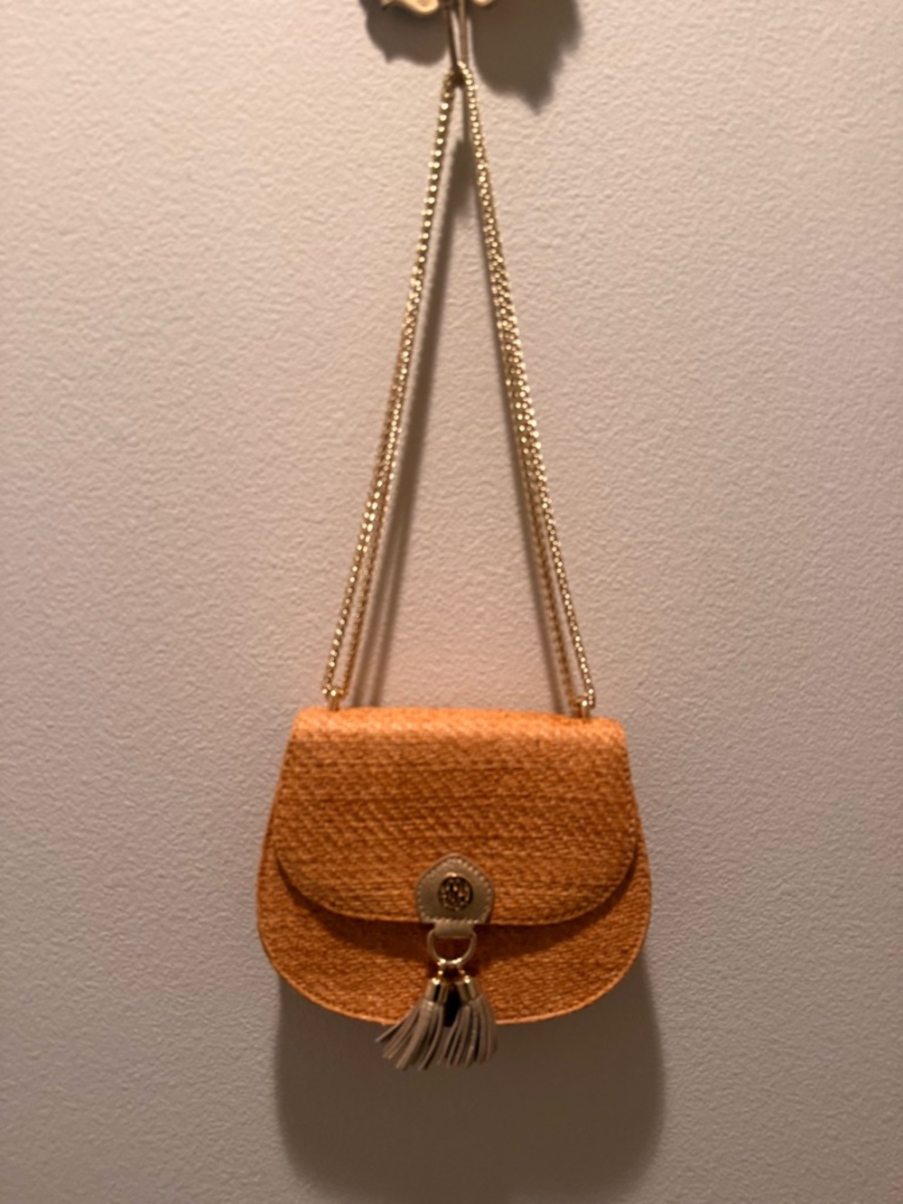 Lilly Pulitzer Orange Woven Crossbody with Tassel